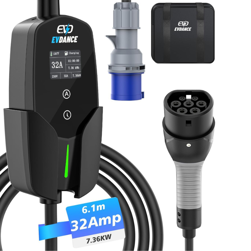 Ładowarka samochodowa EVDANCE  – Portable Ev Charger 32A Type 2 Cee Plug recenzja i cena